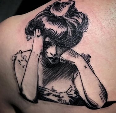 Gibson Girl tattoo