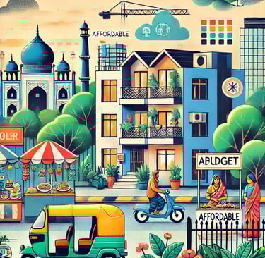 An image illustration of the streets of delhi.