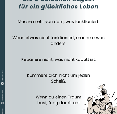 Infografik: Fünf Goldene Regeln für ein glückliches Leben
