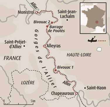 carte rivière chapeauroux alleyras monistrol allier aventure itinérance canoë kayak