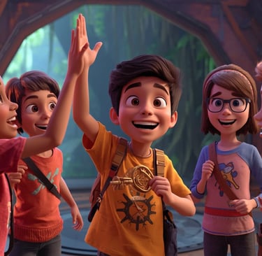 Grupa dece u escape room-u u Nišu slavi zajednički uspeh i jača prijateljstvo.