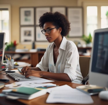 A man wearing a security guard uniform and cap stands partially hidden behind green foliage, with a visible security badge on his shirt. The background features a building with linear architectural details.