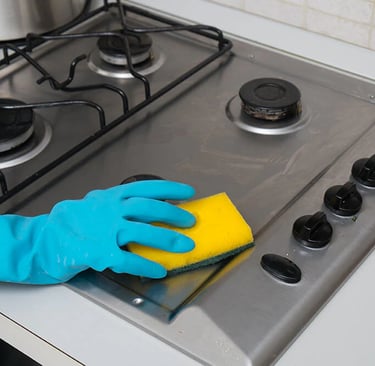 wiping gas oven