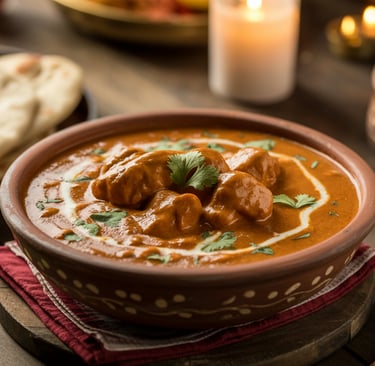 a bowl of food with a candle and a candle