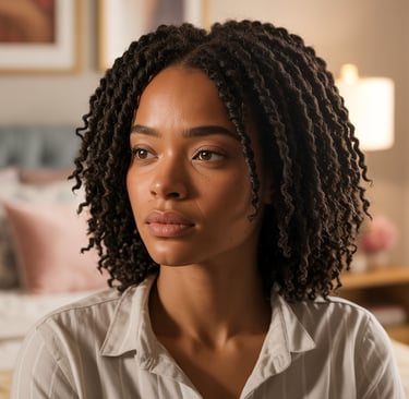 a woman with curly hair and a white shirt