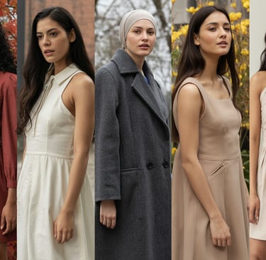 a group of women standing in front of a building