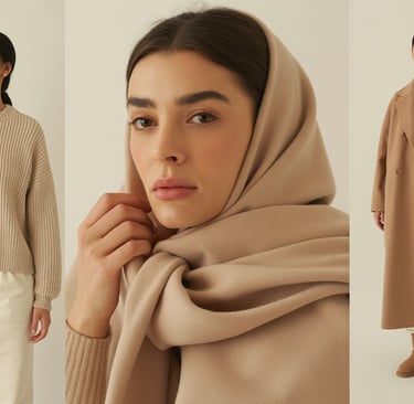 a woman wearing a scarf and a scarf around her neck