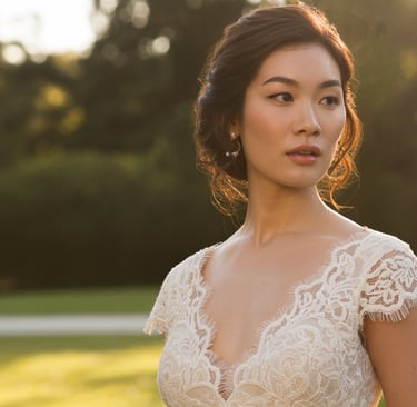a woman in a wedding dress with a white dress