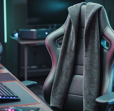 a chair with a blanket draped over it