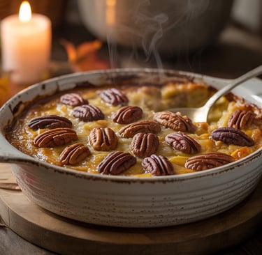 a bowl of food with candles and candles