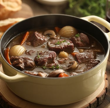 a potted stew potted in a potted potted with bread and bread
