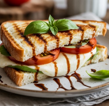a sandwich sandwich with cheese and tomatoes on a plate