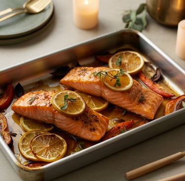 a pan seared fish fillet in a pan