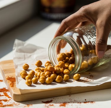 a person is putting peanuts in a jar