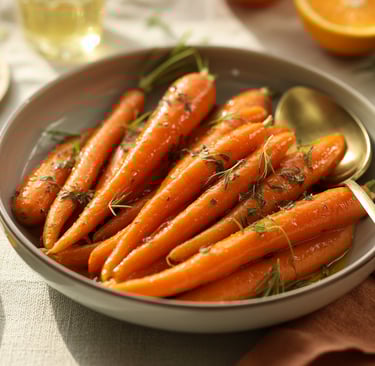 a bowl of carrots with a honeycombed honey