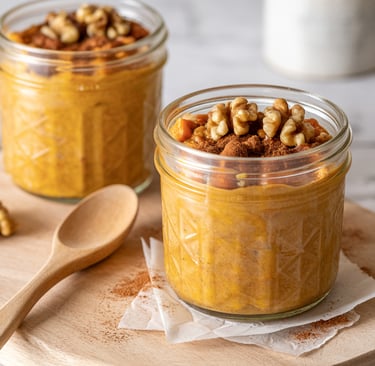 two jars of food with nuts and nuts