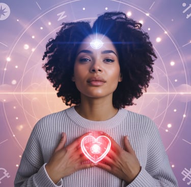 a woman holding a heart in her hands