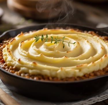a skillet with a skillet and a wooden spoon