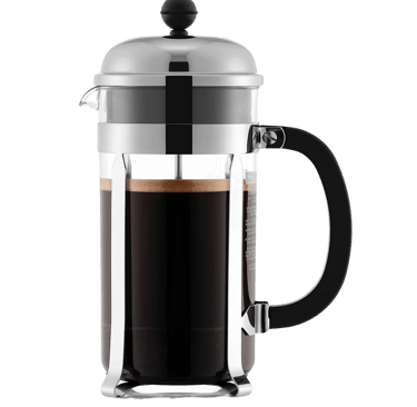 Glass French press for coffee