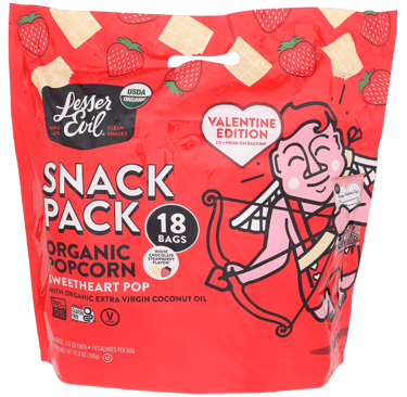 Healthier valentine popcorn snack