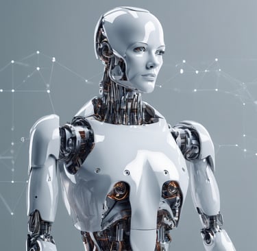 white and brown human robot illustration