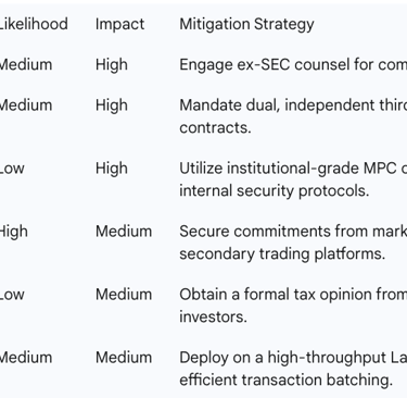 Table 3: Risk Matrix for Parking Asset Tokenization
