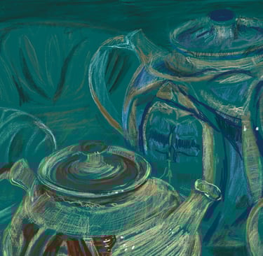 Digital drawing - Alan Caiger Smith teapot