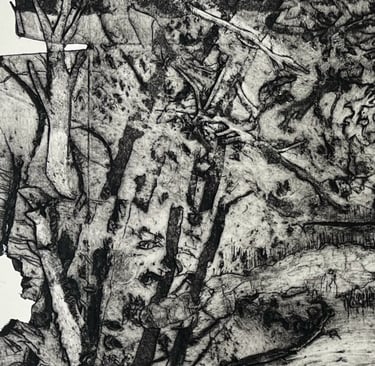 Collagraph - detail from Kings Cross study