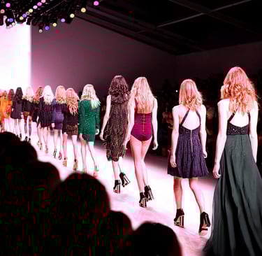 a group of models walking down a runway