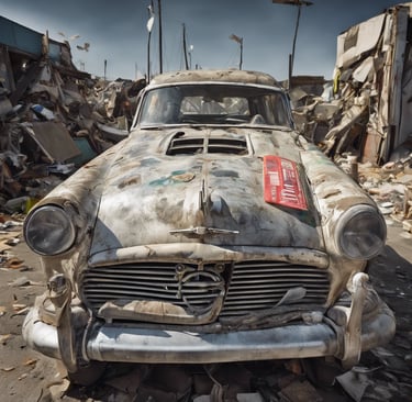 an old scrap car for recycling