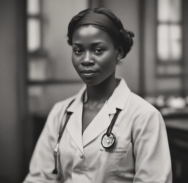 A healthcare professional using medical equipment in a clinic.