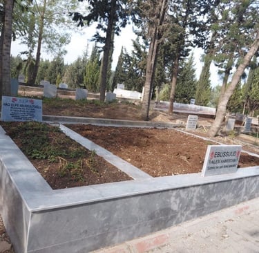 İdris Açık Mermer tarafından yapılan aile mezarı uygulaması.