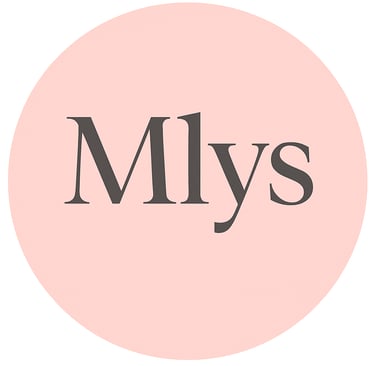 a pink and black logo with the word mifys