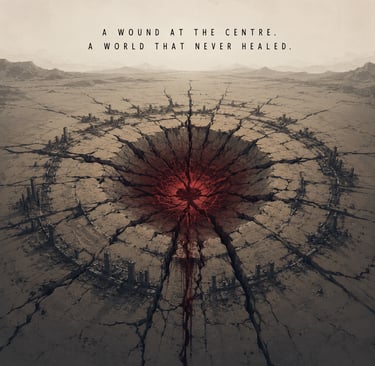 A cracked wound in the earth, dystopian fiction.