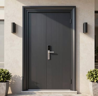 a couple of padlocks are attached to a door