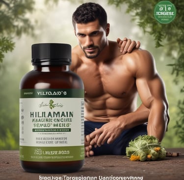 a man with a bottle of vitamin supplements