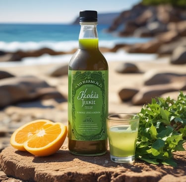 a bottle of orange juice with a glass of juice