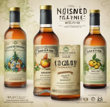 three bottles of wine with a label on the label