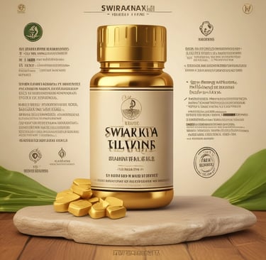 a bottle of swarnia, a vitamin supplement for the health conscious