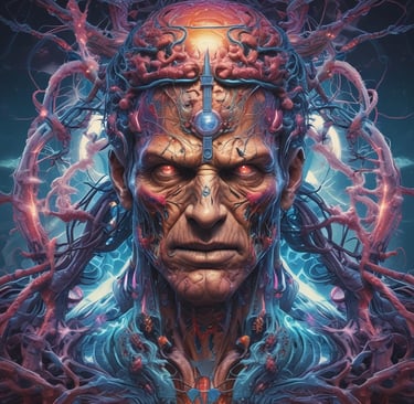 a man with a large head of hair and a large head of hair