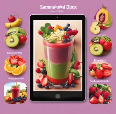 a tablet with a picture of a smoothie
