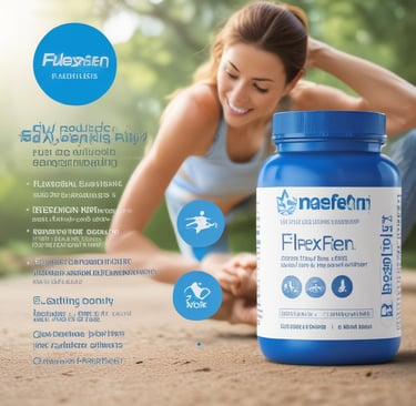 a woman in a blue tank top and a blue bottle of flex flex flex flex