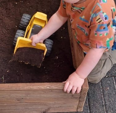 Mud play outside playground Montessori Playmates
