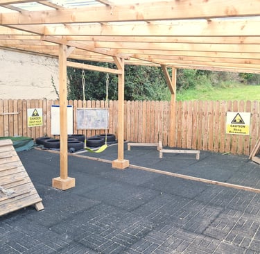 Outdoor area with swing