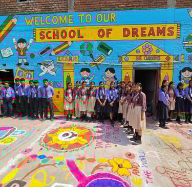 Rangoli making by VBSS students on Diwali.