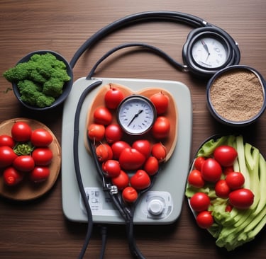 A selection of fresh fruits and vegetables arranged beautifully on a table, symbolizing healthy eating.