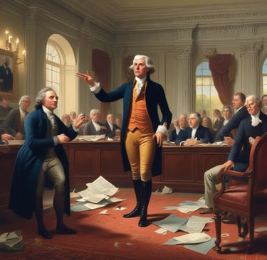 A dignified close-up of the Virginia State Capitol's classical columns under a clear blue sky.