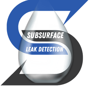 Subsurface leak detection colorado logo with a water drop