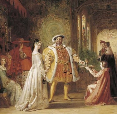 Painting by Daniel Maclise entitled "Henry VIII's First Interview with Anne Boleyn"