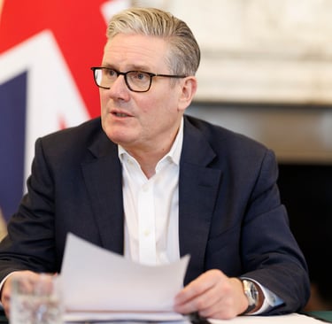 Prime Minister Sir Keir Starmer at his desk